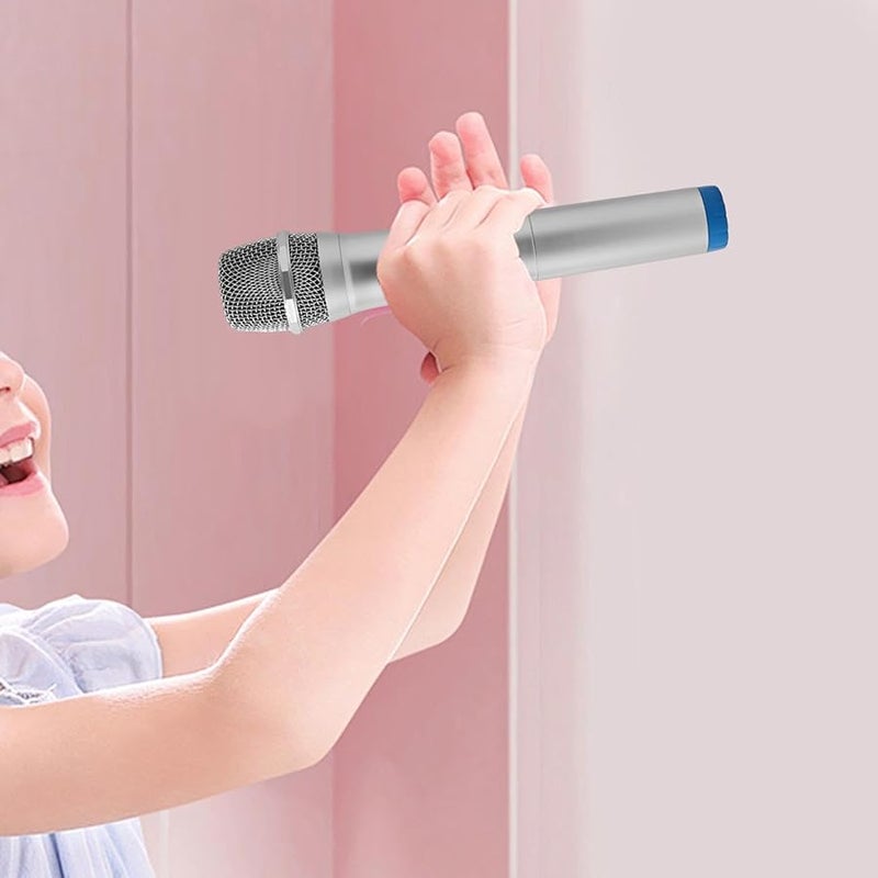 Silver Blue Kids Journalist Costume Prop Activity Show Model Pretend Play Decorative Microphone - Image 4